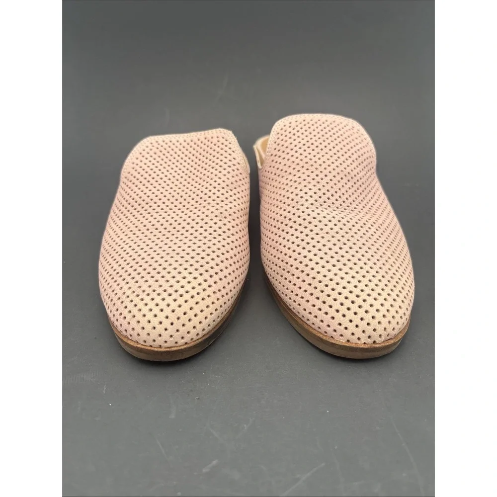 Lucky Brand Shoes Women's Size 7MCoryna Pink Perforated Suede Slip On Mule Flats